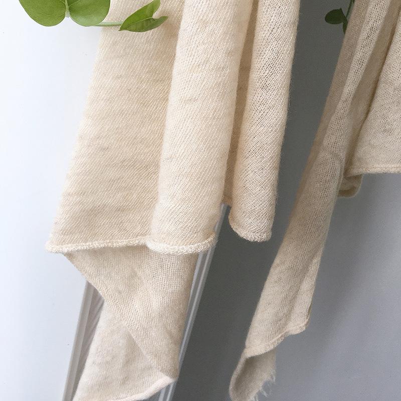 Cashmere Scarf Solid Color Fringed Shawl Long Warm Thickened Scarf Dual-Purpose