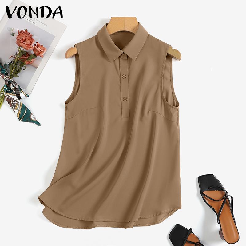 

Летние женские однотонные топы без рукавов VONDA