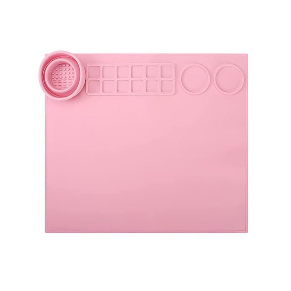 Multifunctional DIY Silicone Painting Mat Palette Kids Graffiti Drawing Board Oil Painting Board Clay Mat With Cup Paint Holder