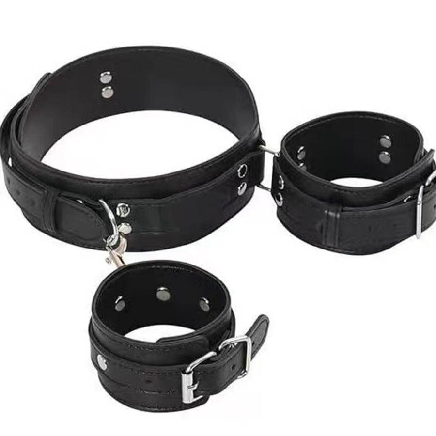 Handcuff Toys Adult Sex Couple  Set PU Leather Erotic Harness Backhandcuff Ankle Cuffs SM Slave Bondage Fetish Kit Set Toys