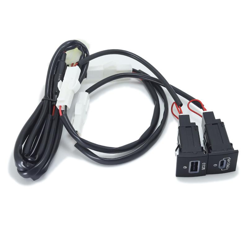 For VW Golf 6 Jetta 5 MK5 Scirocco 06-12 QC3.0 Type C PD USB Quick Car Charger Socket Nondestructive Replacement Harness 12V/24
