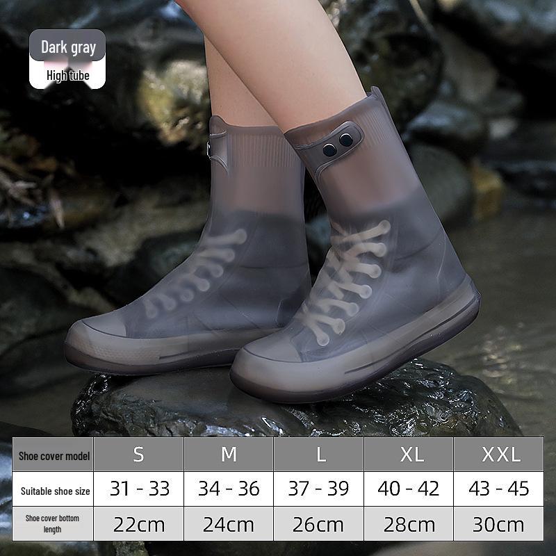 Унисекс Водонепроницаемые Силиконовые Бахилы, Нескользящие, Износостойкие, Непромокаемые для Дождливых Дней M (34-36)