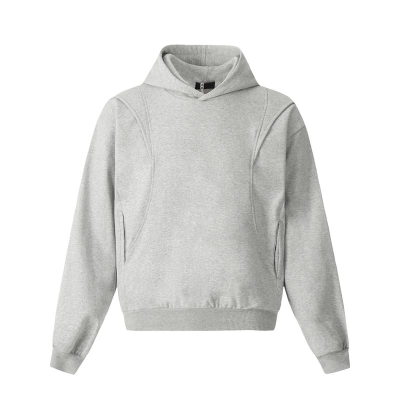 Kisko Deconstructed Patchwork Boxy Commuter Hoodie Unisex American Casual Oversized Cropped Hoodie Jacket Trendy