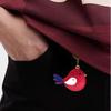 PU Leather Birds Pendant Keyring Protective Case Access Control Card Keyfob  Hanging Accessory
