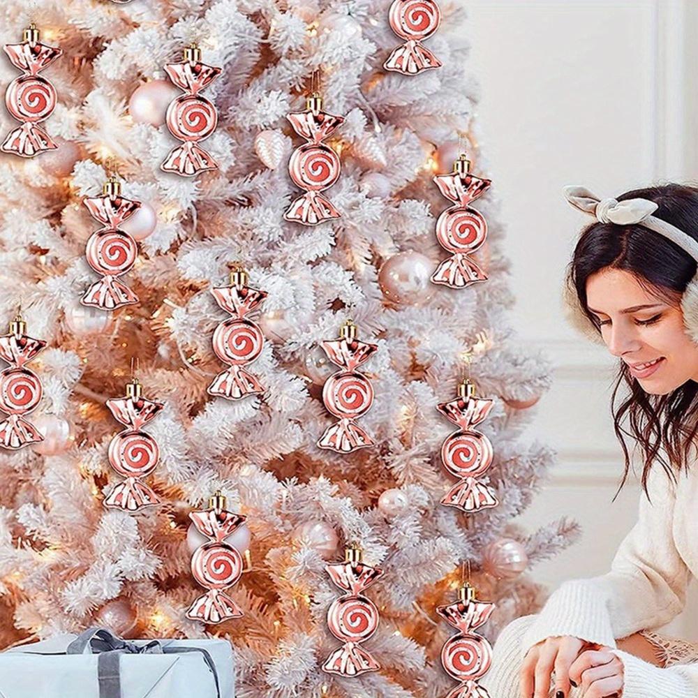 Weihnachts-Hängebonbon-Ornamente Kunststoff Bunte Zeichnungen Feiertagsanhänger Zuckerstangen-Ornamente Dekorative Kugeln Wohnungsdekorationen
