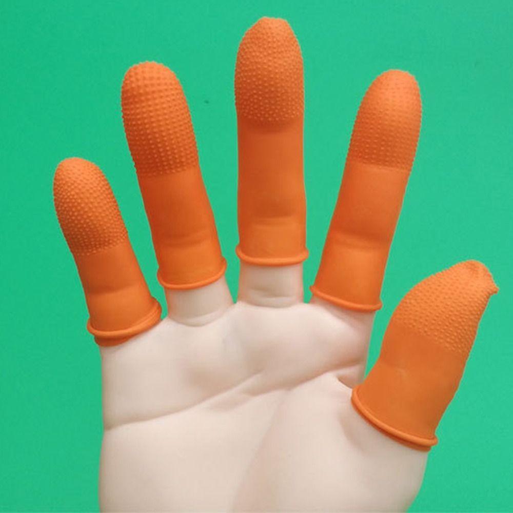 100pcs Disposable Latex Finger Cots Wear Resistant Fingertips Protector Nail Industry