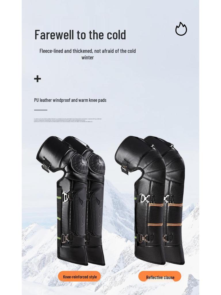 Motocyklowe Zimowe Nakolanniki: Wiatroodporne, Mrozoodporne, Antykolizyjne, Pogrubione Ochraniacze Skorupy Żółwia dla Ciepłej Jazdy