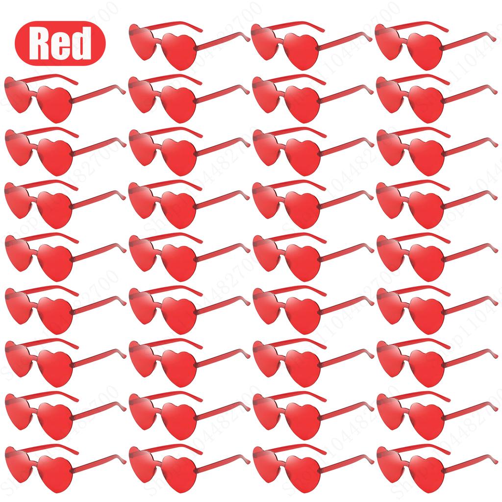 16-160Pcs Wedding Heart Shape Sunglasses Bachelorette Party Favor for Guests Fun Party Sunglasses Rimless Heart Shaped Glasses