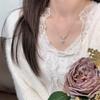 Elegant Square Diamond Necklace for Women – High-End Clavicle Chain, Perfect Birthday Gift for a Best Friend