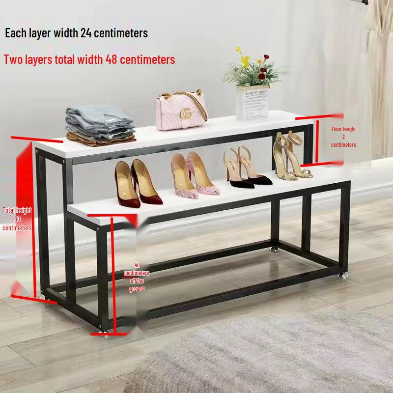 Creative Children's Clothing Display Rack with Faux Marble Waterfall Table