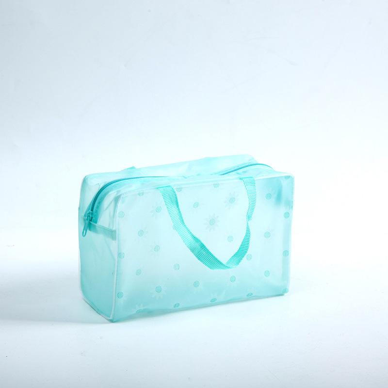 Waterproof PVC Cosmetic Storage Bag for Women Floral Transparent Wash Bag Creative Home Outing Compressed Shower Bag