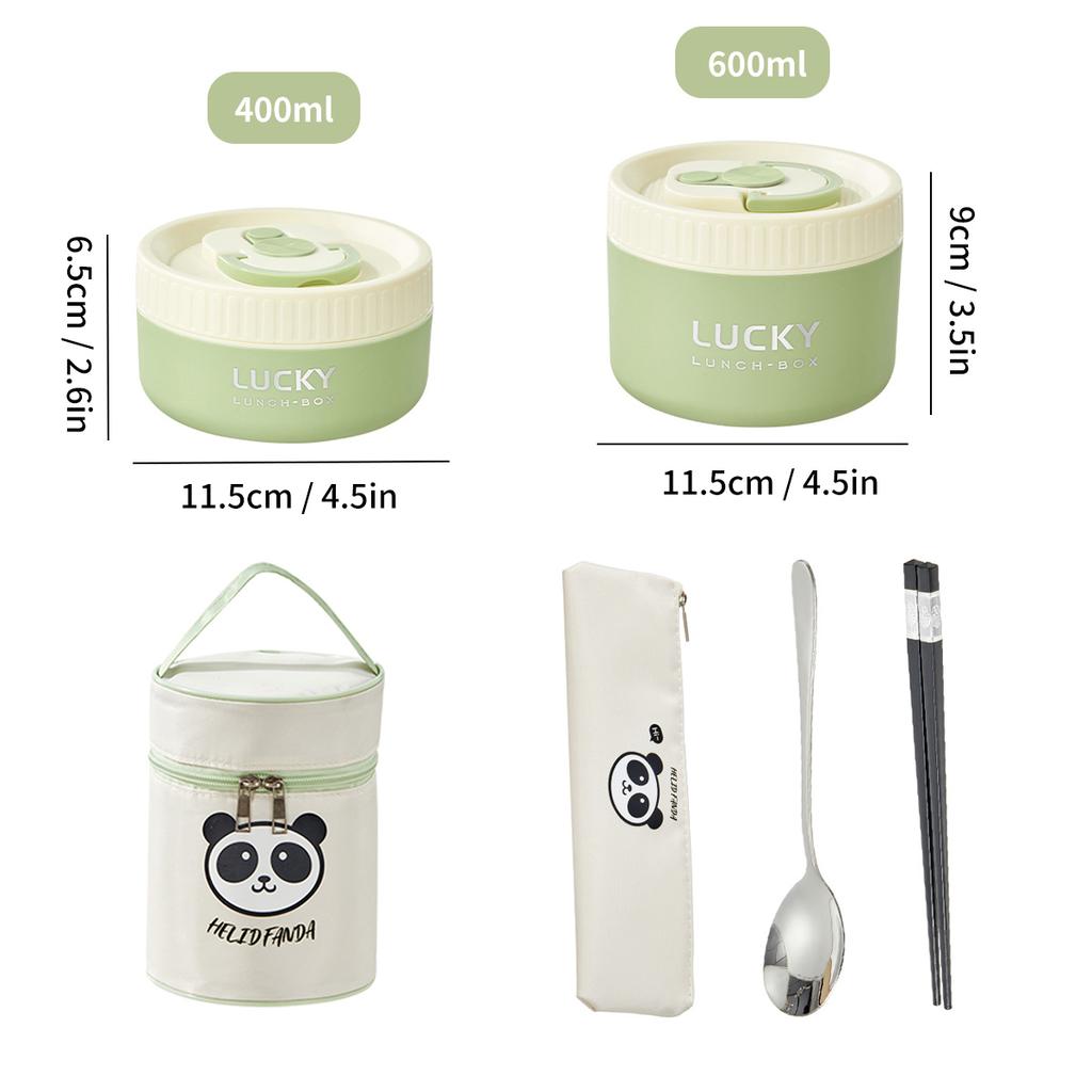 WORTHBUY Portable Insulated Lunch Box 304 Stainless Steel Thermal Bento Box Leak Proof Microwave Safe Salad Food Container Box