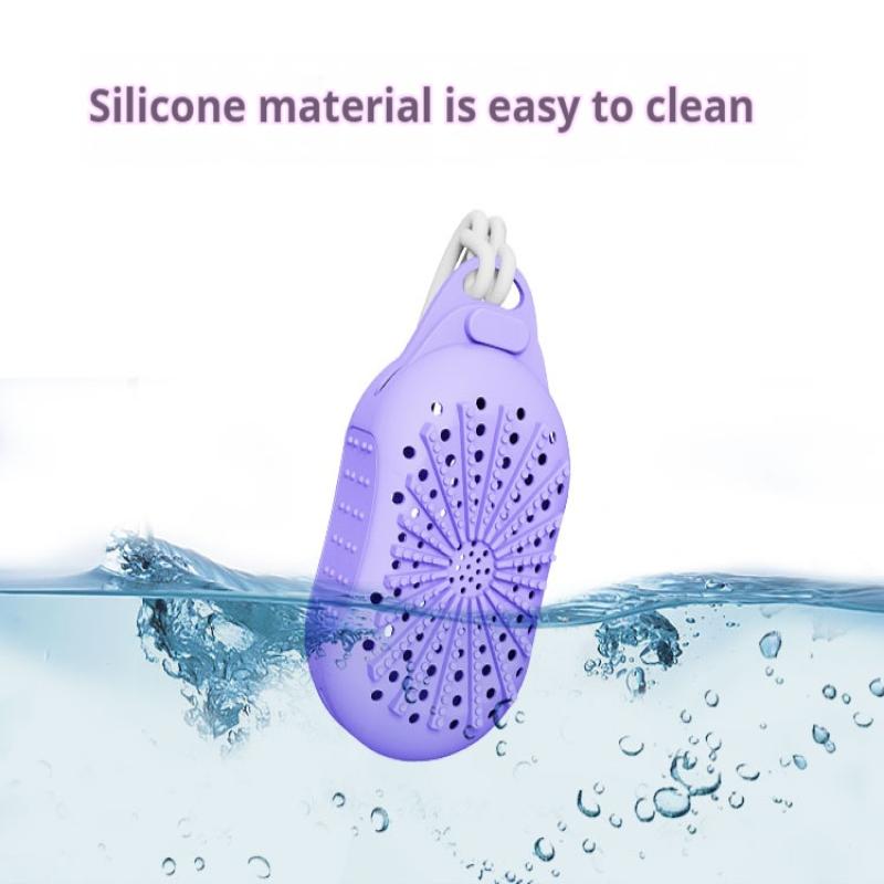 Silikon Seifensäckchen Sparsäckchen mit Kordel zum Peelen Duschschrubber Bademassage Doppelseitiges Texturdesign Badewaschen