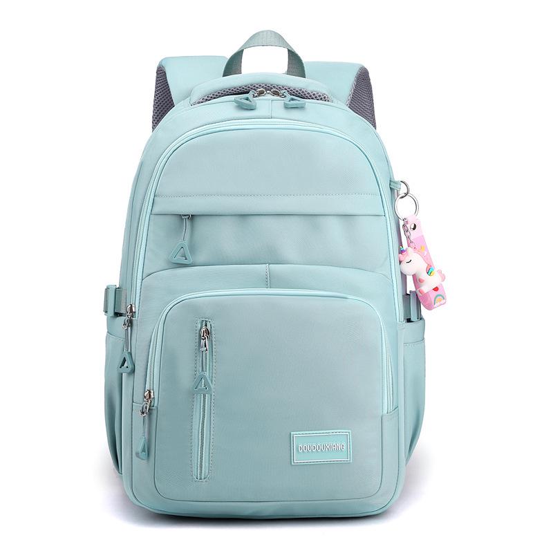 Korean Style Large Nylon School Backpack for Girls – Fashionable, Simple Design for Primary and Junior High School Students