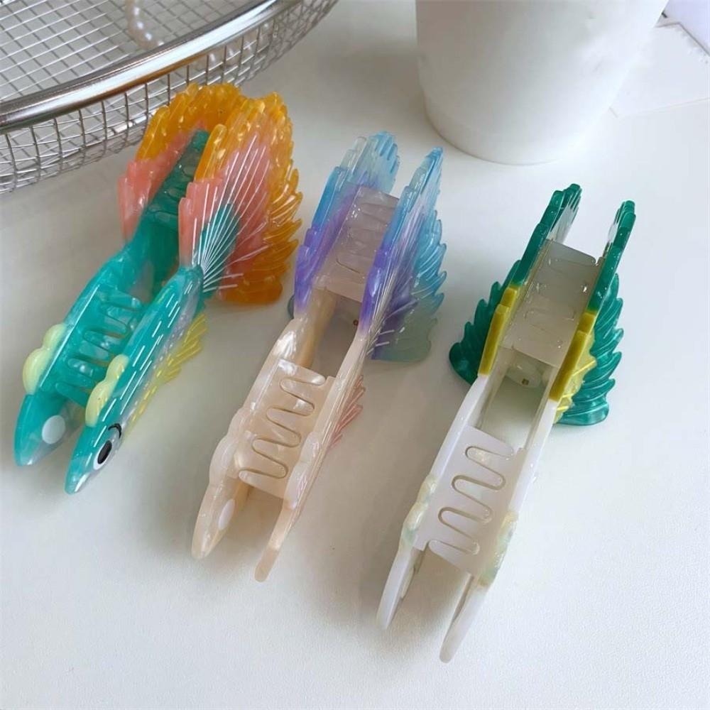 Korean Style Guppy Hair Claw Fish Acetic Acid Hair Claw Silver Arowana Shark Clip  Headwear