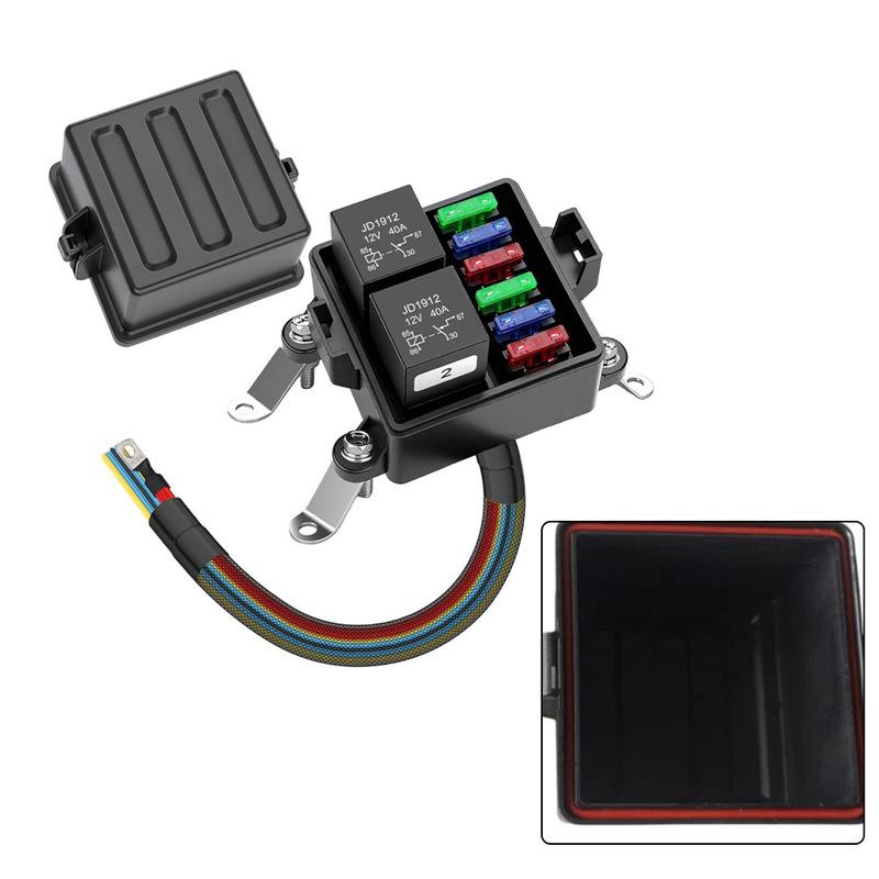 1pc 12V 6-Way Car Fuse Box With Relay Boxes And Fuse Holder For Cars RV Ships Car Fuse Box Automobiles Parts Accessories