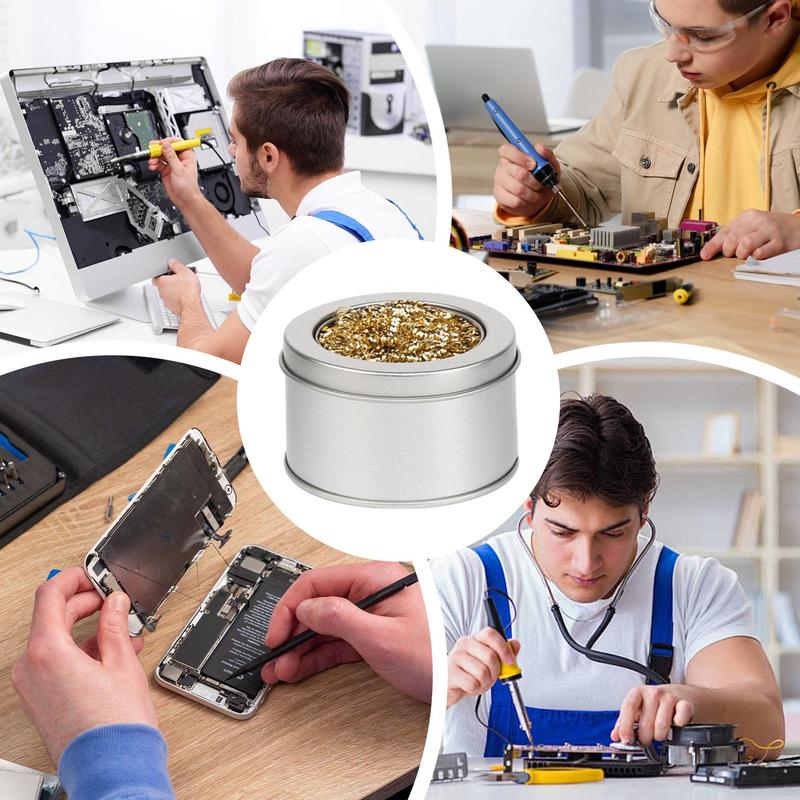 Soldering Iron Tip Cleaner Desoldering Cleaning Ball Desoldering Soldering Iron Mesh Filter Metal Dross Box Clean Ball