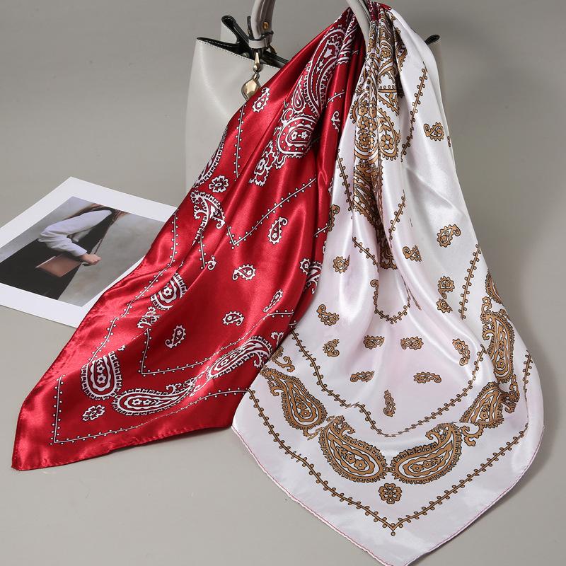 90 Square Scarves, Silk Scarves, Women's New Spring and Summer High-end Sense Versatile, Thin Scarves, Shawls Outside