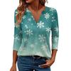 Women's Casual Fashionable Sexy Comfortable V-Neck Christmas Three-Quarter Sleeve Top