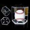Acrylic Baseball Display Case Clear Baseball Holder Display Box Hexagonal Display Holder Dustproof Baseball Case