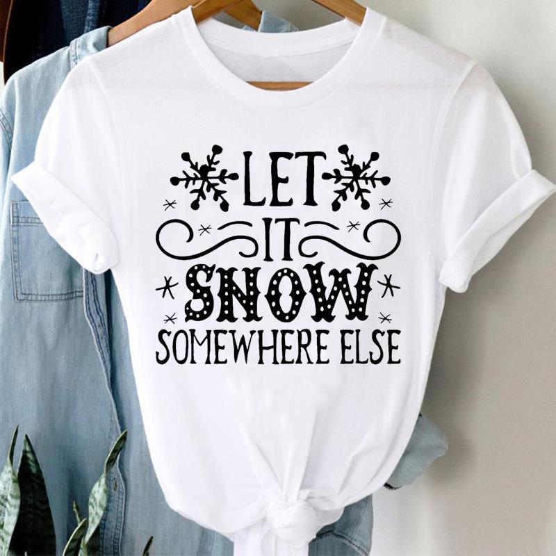 

Christmas New Years Festival Graphic TShirt ShortSleeved round Neck European American Theme Print Casual Clothing Modal S