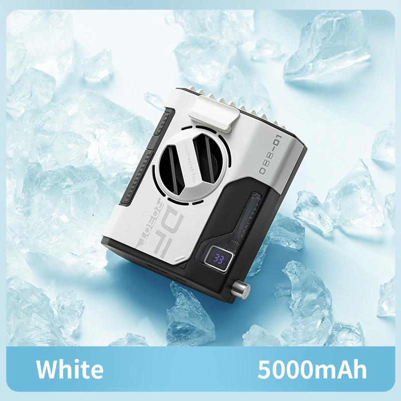 

Portable Waist Fan Rechargeable Hanging Neck Fan Wearable Belt Shirt Body Fan Outdoor Working Waist Clip Fan With Led Lights (As shown-15426)-5000mAh