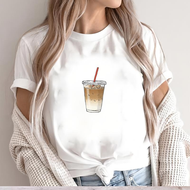 Summer T-shirt with Cute and Stylish Prints, Short-sleeve Trendy Daily Wear for Women.