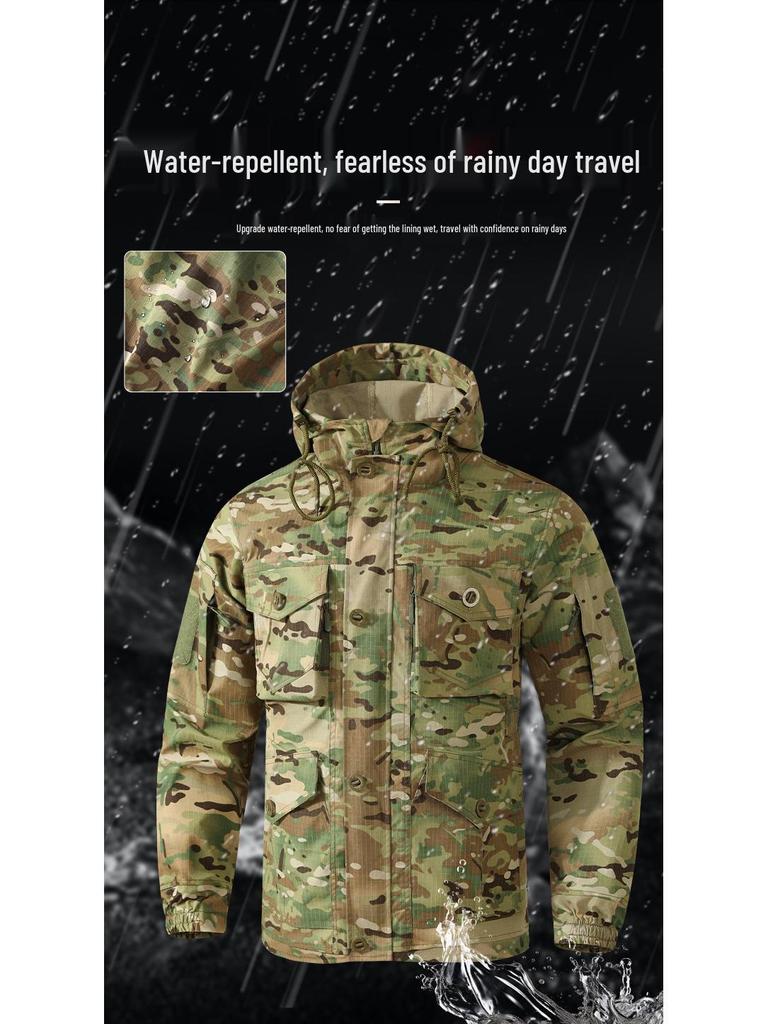 Men's Wear-Resistant Camouflage Workwear Set: Jacket & Pants for Outdoor, Tactical, and Mountaineering Activities