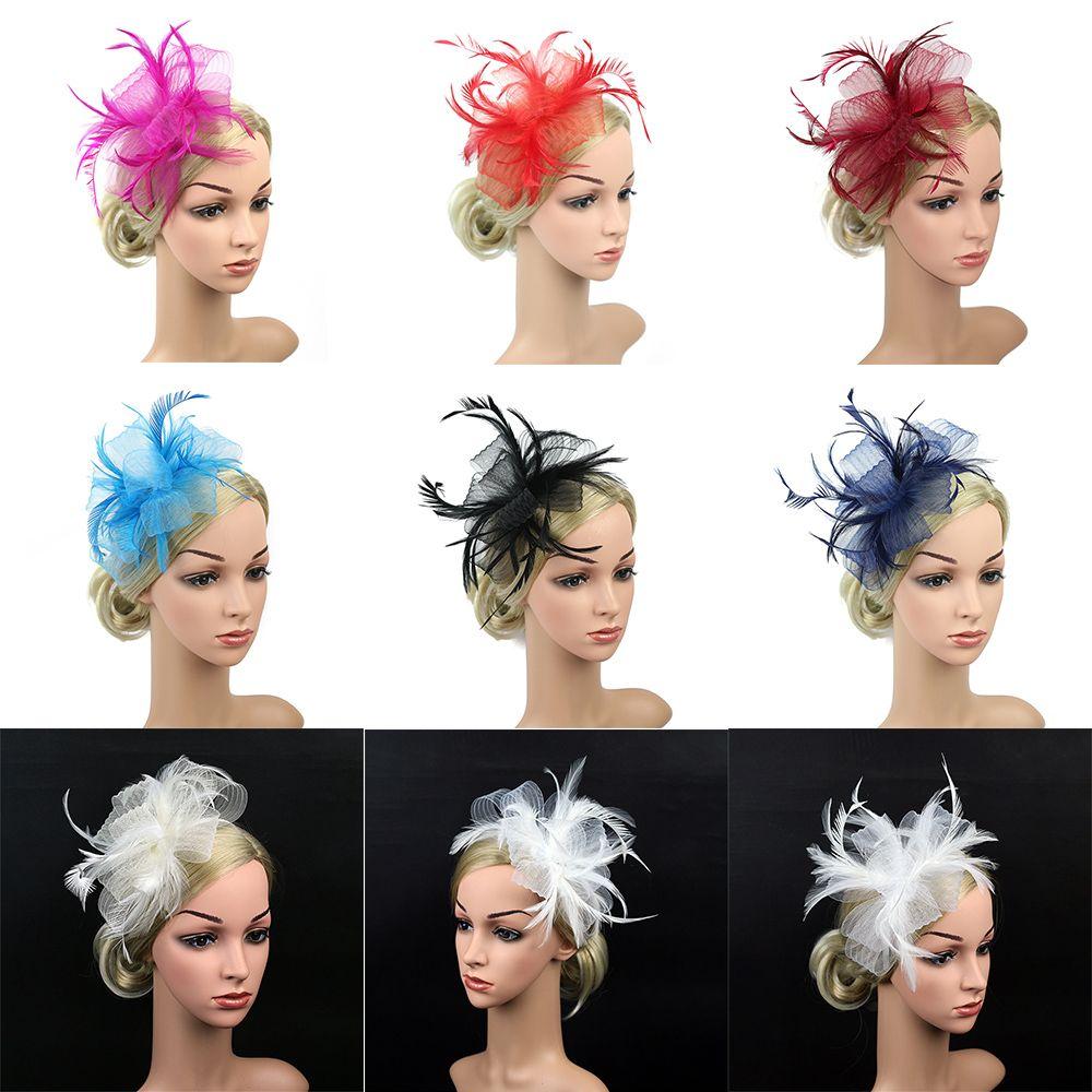 Fascia Con Piume E Cerchietto Per Capelli Da Donna - Accessorio Royal Ascot, Matrimonio E Feste Eleganti