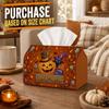 1pc Tissue Box Holder with Wicked Magic Halloween Squash Design - Feline Wizard Top Hat, Durable Polyester, Ideal for Kitchen, Living Room, Bedroom, B
