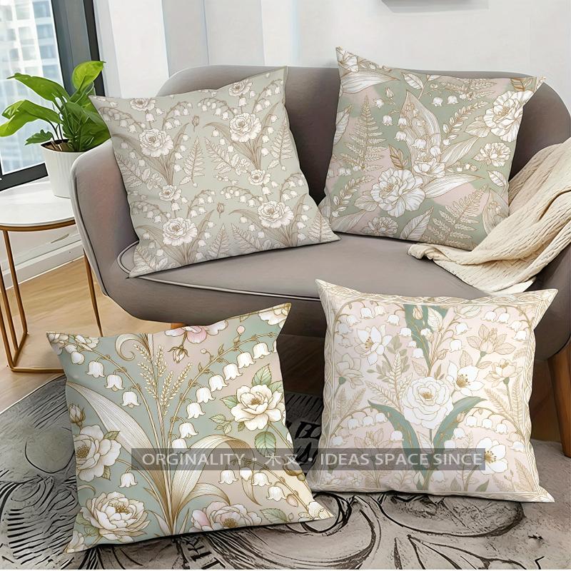 Vintage Floral Pillow Covers Pattern Cushion Cover Suitable for Sofa Bedroom Car Pillow Cover