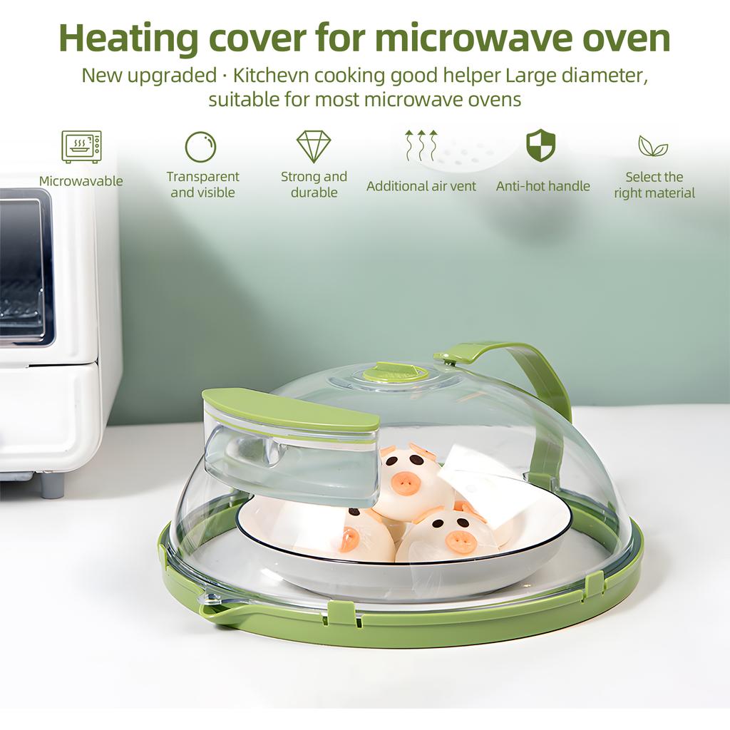 Microwave Splatter Cover for Food Clear Microwave Splash Guard Cooker Lid with Handle Adjustable Steam Vents Holes