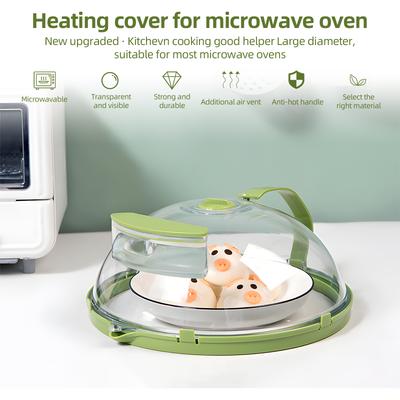 Mikrowellen-Spritzschutz für Lebensmittel   Transparenter Mikrowellen-Spritzschutz Kochdeckel mit Griff   Verstellbare Dampföffnungen