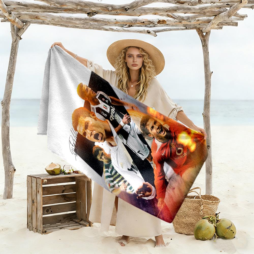 Ronaldo's Evolution Football Beach Towel Super Soft Microfiber Quickdry Fabric Comfortable Lightweight