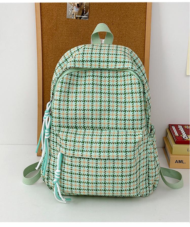 Schoolbag plaid backpack new high value small fresh schoolbag girls ins Korean version of junior high school students sweet backpack
