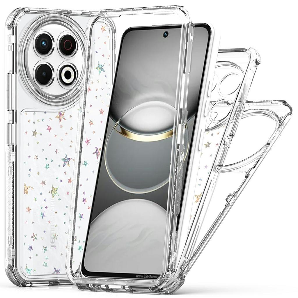 For TECNO Spark 30 Pro 4G Case Precise Cutouts Acrylic TPU Clear Phone Cover with Laser-printed Film