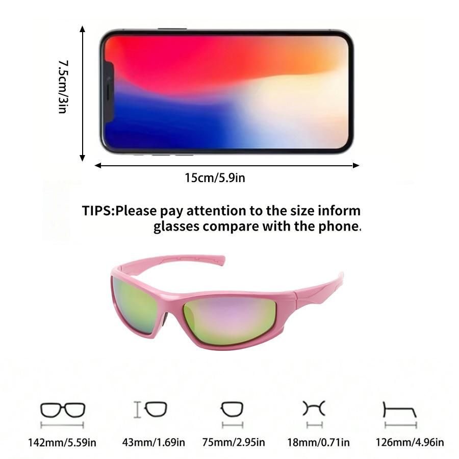 2 szt. Damskie Różowe Okulary Moda Retro Y2K Odpowiednie do Neutralnych Sportów Outdoorowych Okulary Uliczne Codzienny Rekreacja Imprezy Powrót Do