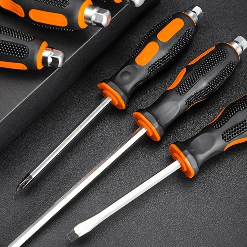 Multipurpose 2pcs Magnetic Screwdriver Set With Striking Feature Comfortable Grip Suitable for Home and Auto Maintenance