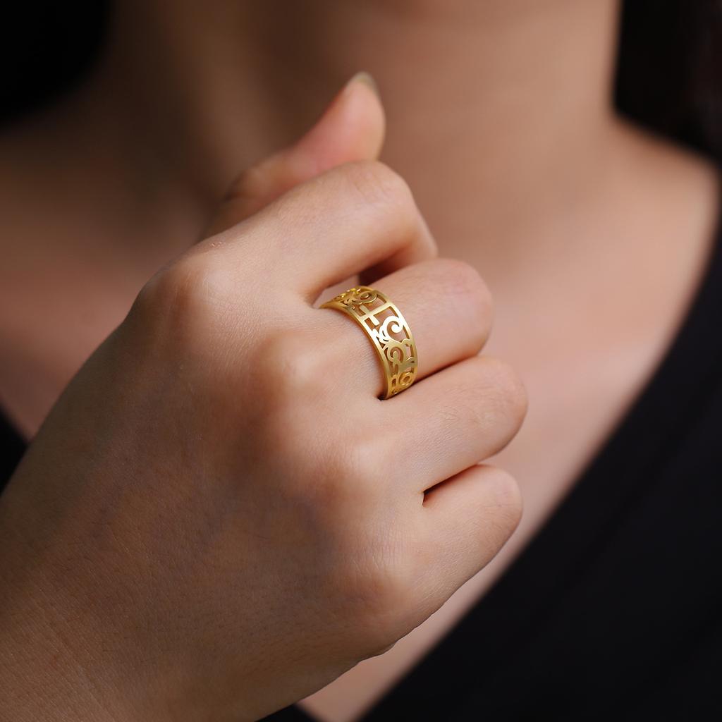 Durchbrochener Kreuzöffnungs-verstellbarer Edelstahlring für Valentinstagsgeschenke für Frauen