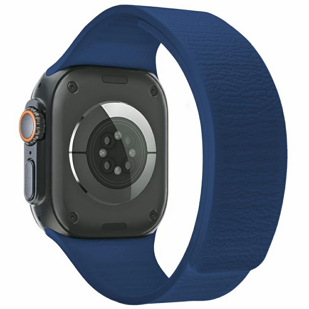 

Магнитный ремешок для Apple Watch Series 10 9 8 7 SE 6 5 4 3 2 1 42 мм 41 мм 40 мм 38 мм силиконовый ремешок для часов с текстурой личи Midnight Blue