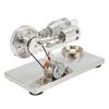 Stirling Engine Motor Model Low Temperature Stainless Steel Base Plate Zinc Alloy Glass Educational