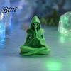 Bookcase Alien Figurine Ornament Matte Meditation Zen Statue 3D Printed Desk Decor Gray Figure Cute Extraterrestrial for Home Office