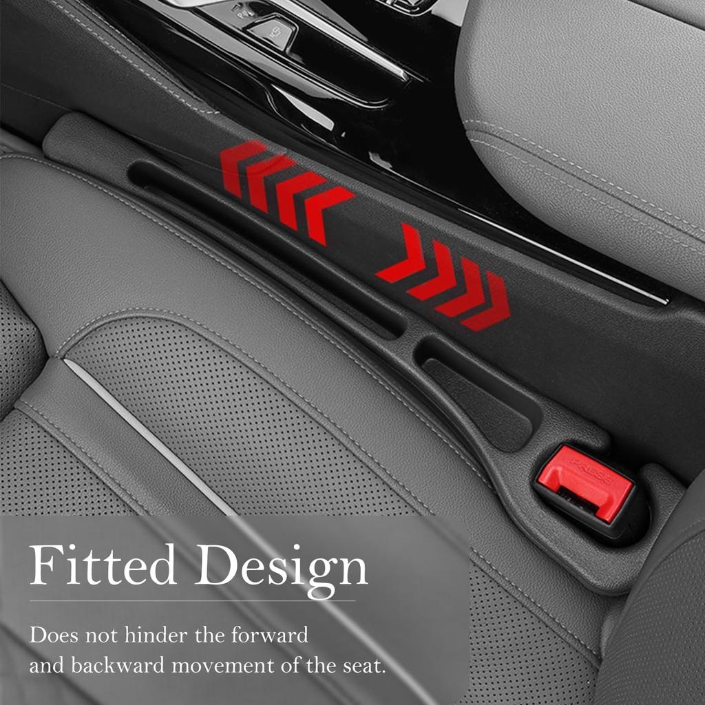 Car Seat Gap Filler 2-Pack, Universal Car Seat Gap Filler Organizer, Seat Gap Plug – Fills Gap Between Seat & Console (Black)