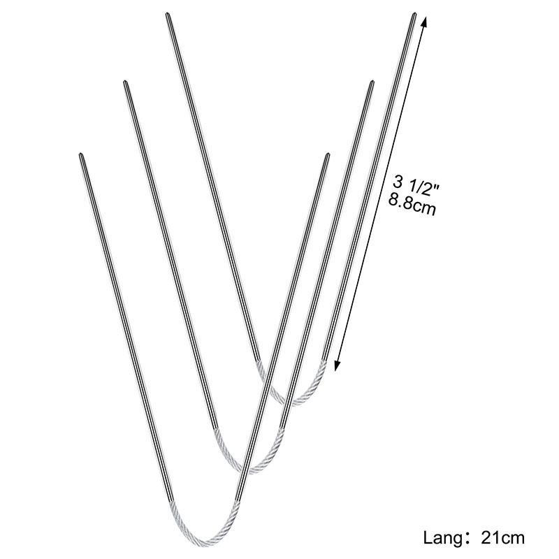 3Pcs Easy Storage Steel Circular Knitting Needles Durable for DIY Sock Sweater Travel Outdoor Knitting Activities