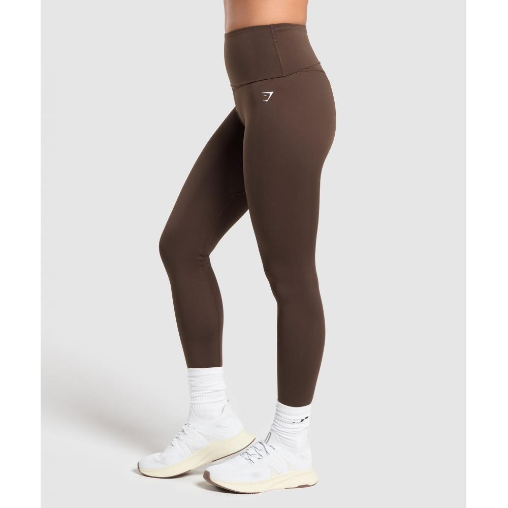 Gymshark Everyday Foldover Leggings Archive Brown B1b7g Nby8