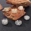 Hip Hop Full Zircon Larger Finger Rings Men's Shiny Stainless Steel Women's Gold Color Anillos Cocktail Ring Party Jewelry Gift