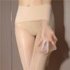 Damen Glatte Nahtlose Strümpfe mit Hohem Bund Pferdeölstrümpfe Sexy Ölige Strumpfhose Dünne Sektion Fleischfarbene Glänzende Strümpfe
