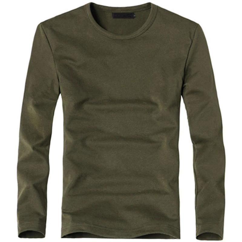 Elastic Mens T-Shirt V-Neck Long Sleeve Men T Shirt for Male T-Shirts Man Clothing TShirt Solid Color Tops Tees