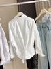Women's Spring Korean-Style Pleated Waist Lapel Shirt - Loose Fit, Long Sleeve Layering Top