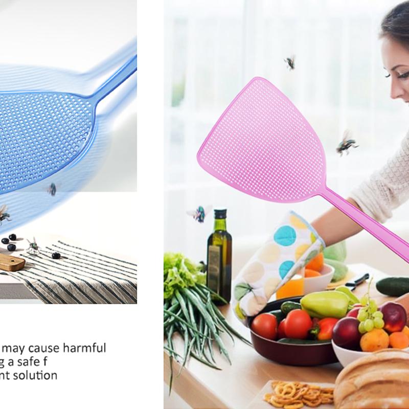 Long Handle Plastic Fly Swatter Mosquito Killer - Manual Pest Control Insect Repellent for Home Garden Kitchen